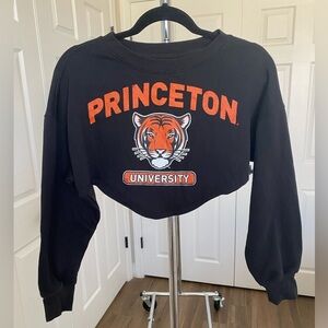 Princeton Tigers Sweatshirt Cropped Black and Orange size Small or Medium